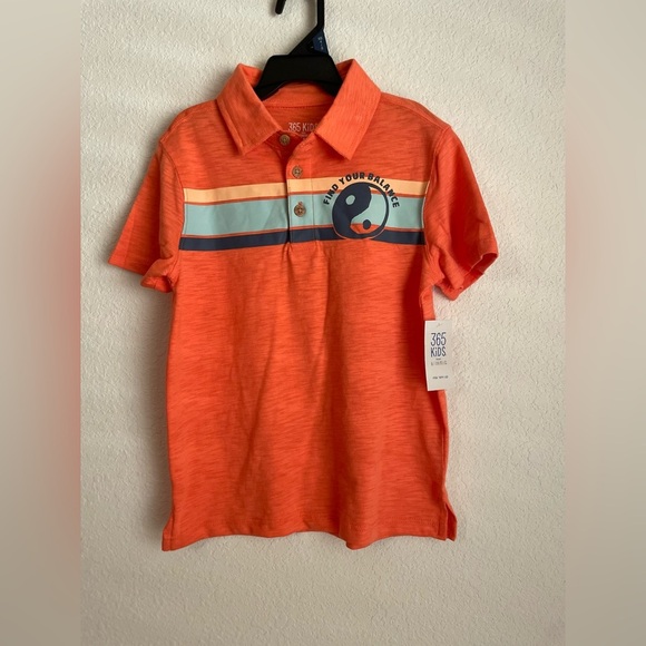Garanimals Boys Orange Polo with Stripes Find your Balance size 6 -NWT - Picture 4 of 5